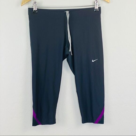 Nike Dri-fit gray purple Capri legging size small - Picture 1 of 6